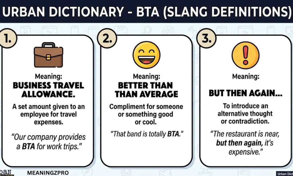 BTA Meaning Slang on Urban Dictionary