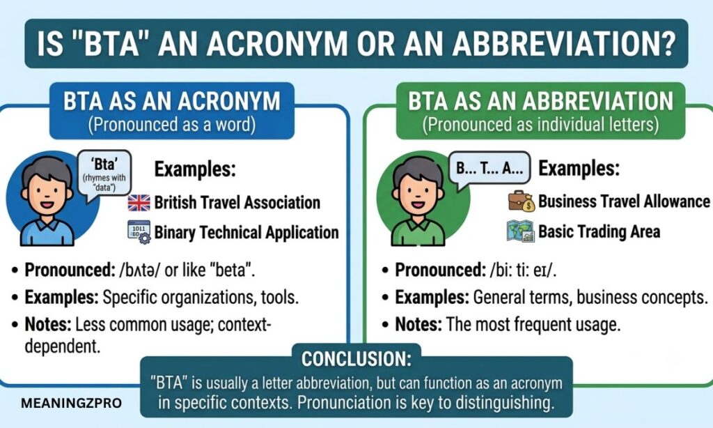 Is BTA an Acronym or an Abbreviation?