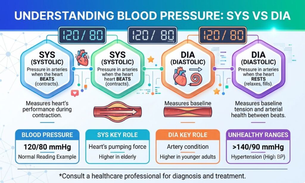 SYS Meaning in Blood Pressure Readings: SYS vs DIA