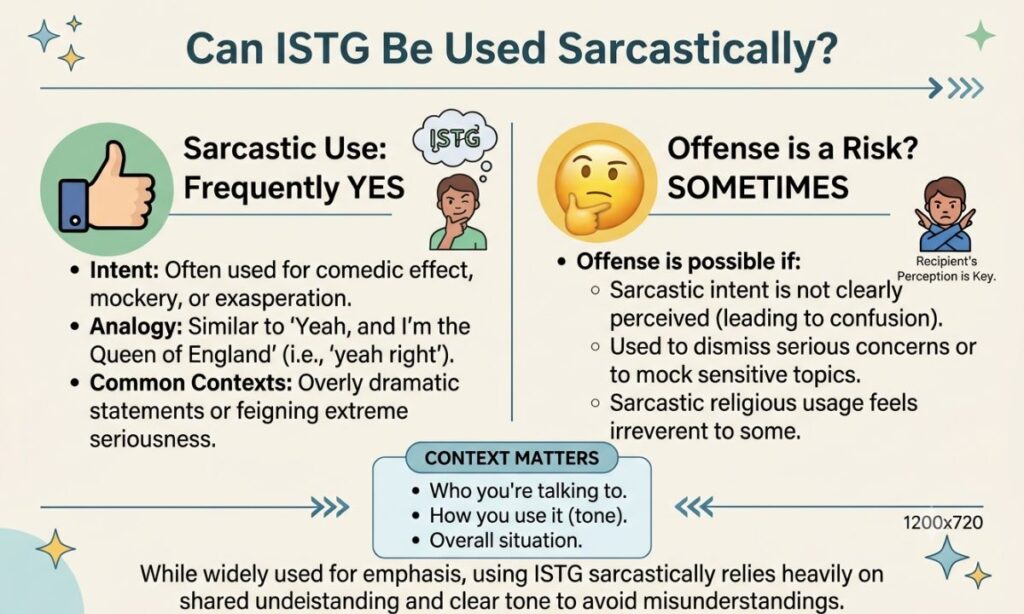 Can ISTG Be Used Sarcastically?