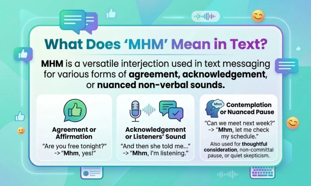 Different Meanings of MHM in Text