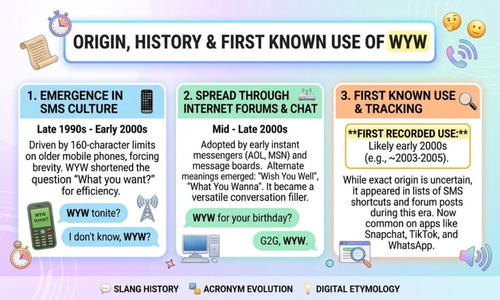 Origin, History & First Known Use of WYW