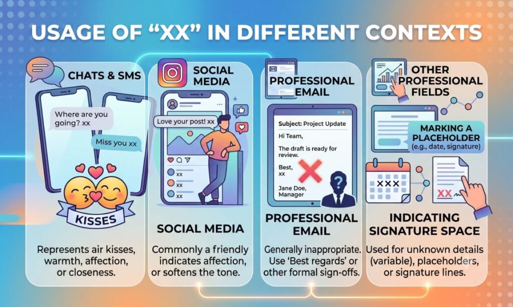 Usage in Different Contexts (Chat, Social Media, Professional Fields)
