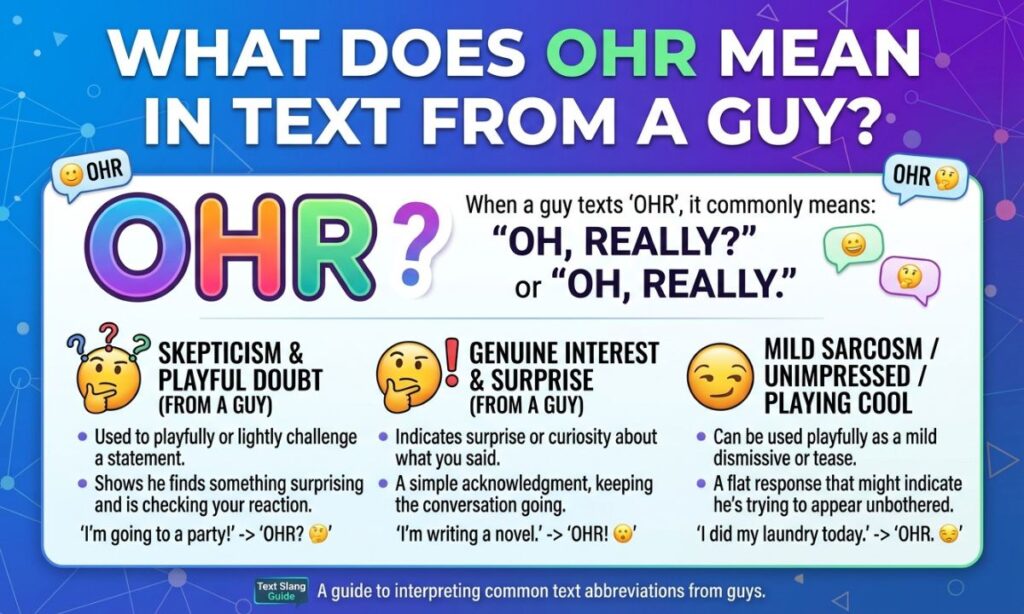 OHR Meaning in Text from a Guy