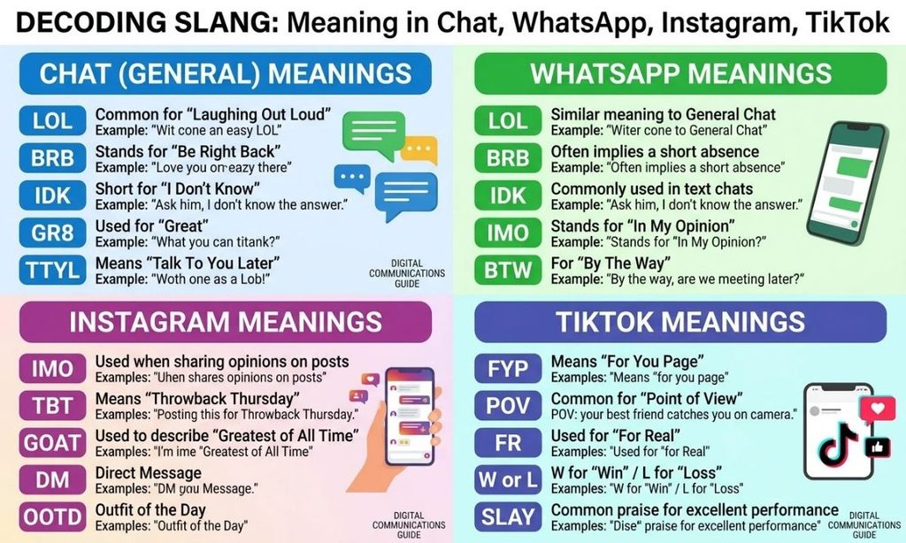 Meaning in Chat, WhatsApp, Instagram, TikTok